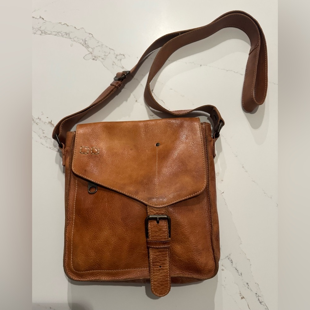 Bed Stu Tan Leather Crossbody Messenger Bag - Picture 5 of 8